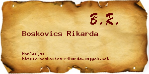 Boskovics Rikarda névjegykártya